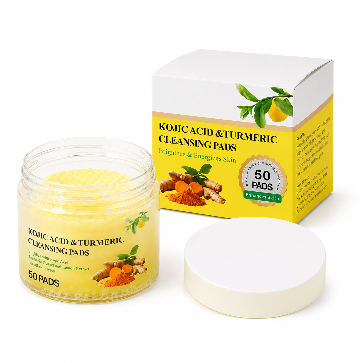 5o Tampons Exfoliants Acide Kojic & Curcuma